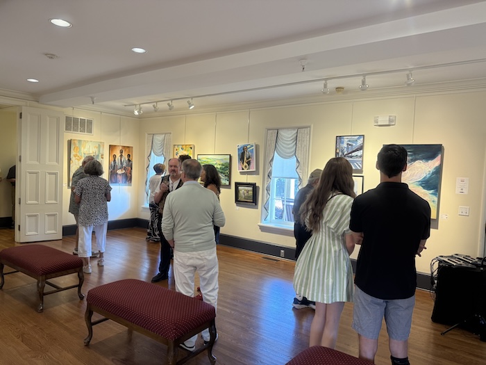 Family attending art exhibition in Cary North Carolina