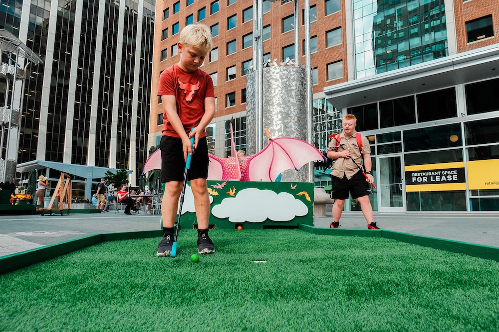 Art Putt interactive mini-golf installation at Artsplosure