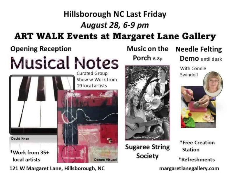 Last Friday Art Walk and Musical Notes Reception at Margaret Lane Gallery