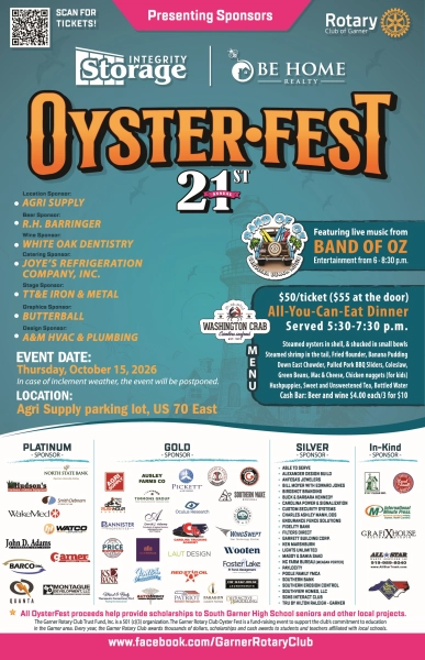 Garner Rotary Club 21st Annual OysterFest