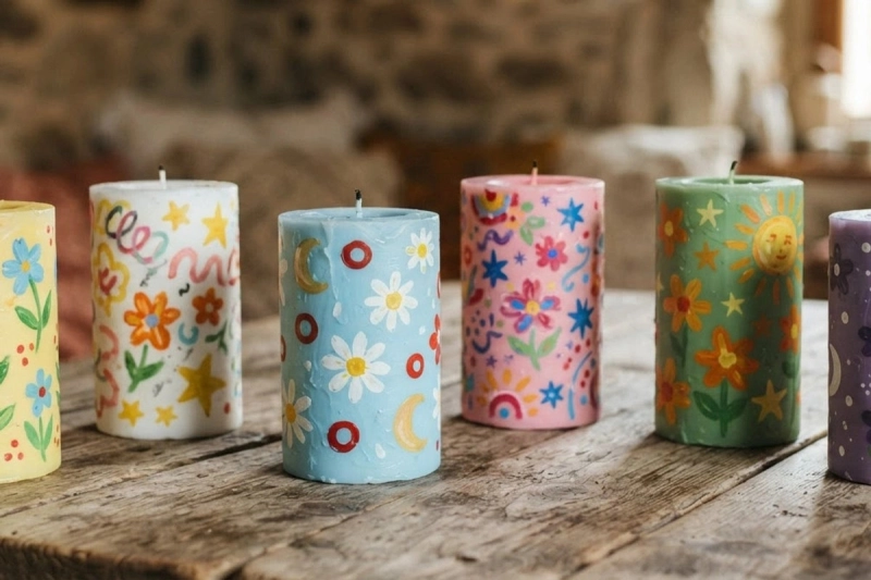 Kids Holiday Gift-Making & Forest Play: Encaustic Wax Candle Painting