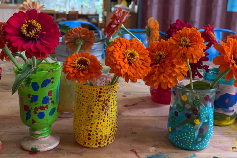 Kids Holiday Gift-Making & Forest Play: Hand-Painted Candleholder, Jewelry Tray or Coaster Set