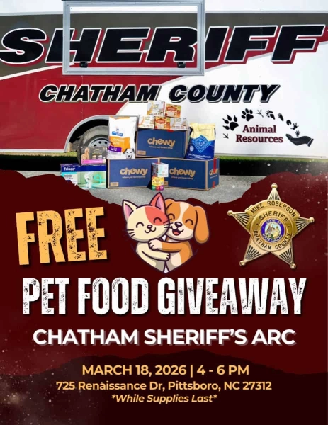 Chatham Sheriff FREE Pet Food Giveaway
