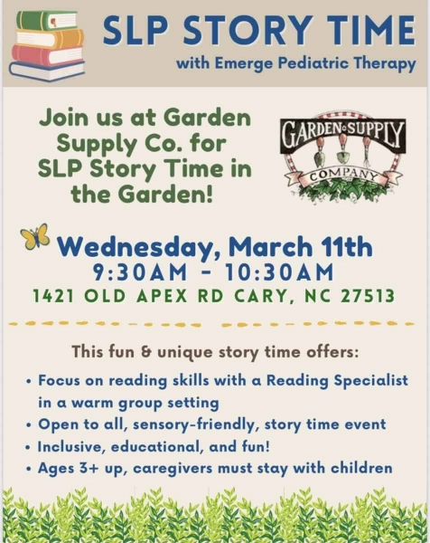 Emerge SLP Story Time in the Garden
