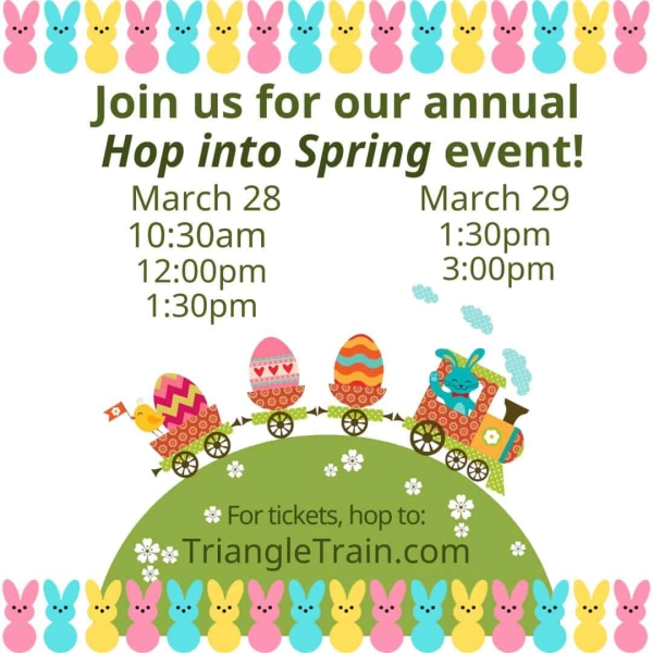 Hop Into Spring Train Rides at New Hope Valley Railway