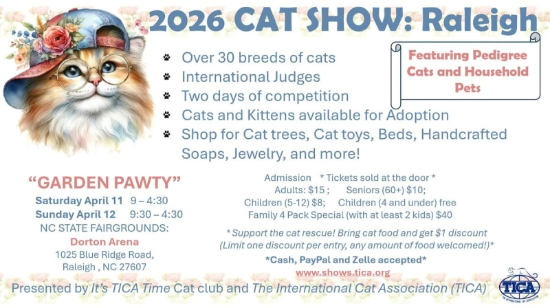 Cat Show: It's TICA Time Garden Pawty