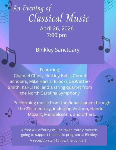 Free Classical Music Concert at Binkley Baptist Church