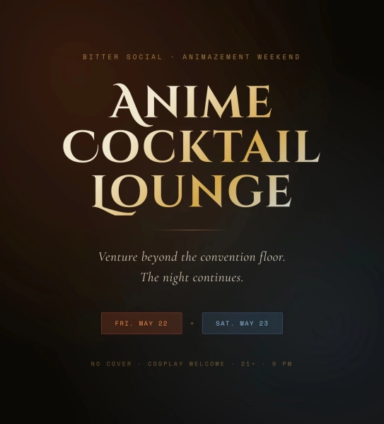 Anime Cocktail Lounge at Bitter Social