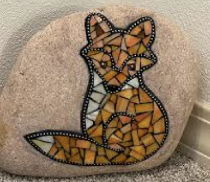 Mosaic Fox Garden Stone Workshop