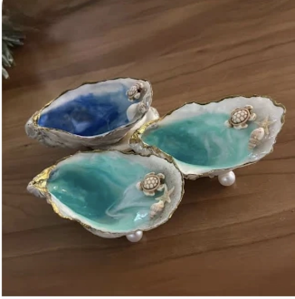 Seashell Trinket Dishes and Beaded Wire Ring Jewelry Workshop