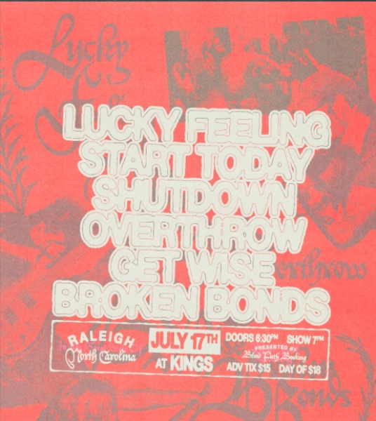 Lucky Feeling w/ Shutdown, Start Today, Overthrow, Broken Bonds & Get Wise Kings