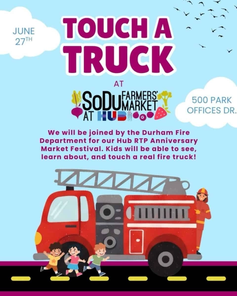 Touch-a-Truck with Durham Fire Department at South Durham Farmers Market