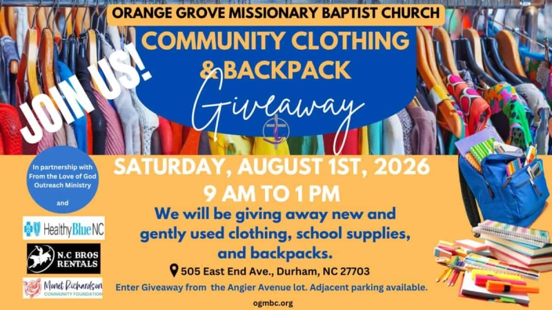 Community Clothing and School Supplies Giveaway at Orange Grove Missionary Baptist Church