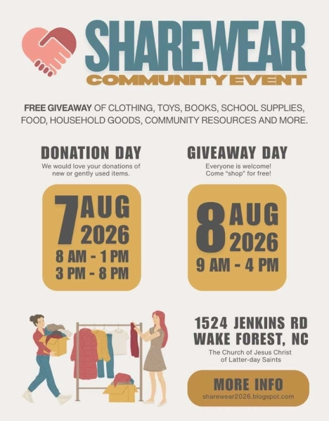 Sharewear Community Event: Free Clothing and Supplies