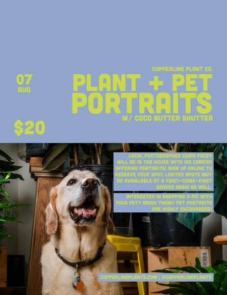 Plant and Pet Portrait Sessions with Coco Butter Shutter