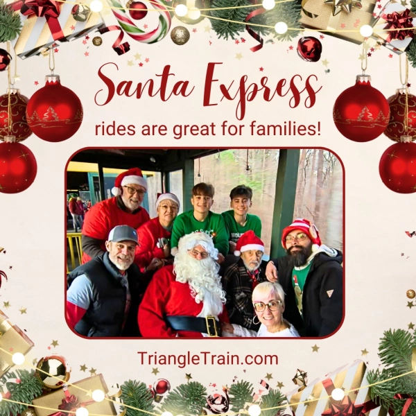 Families enjoying a train ride