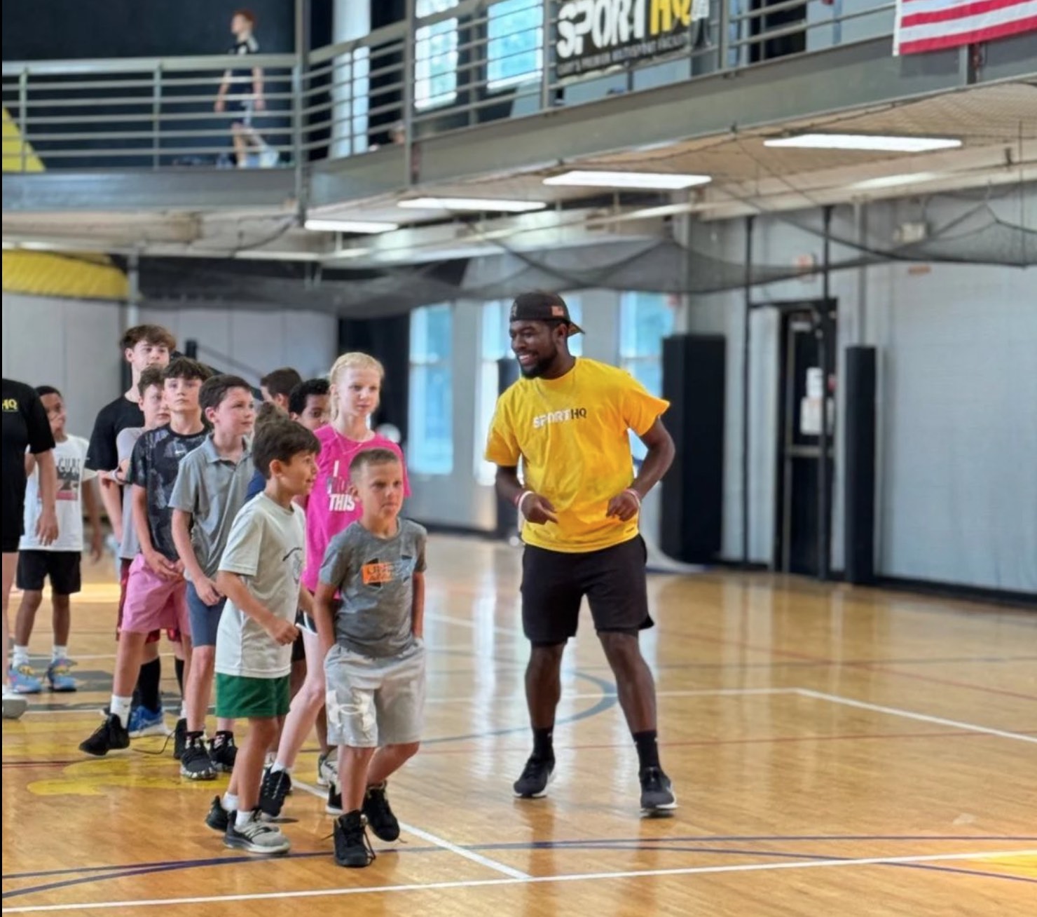 Kids playing basketball and soccer at SportHQ Summer Camp in Cary, NC