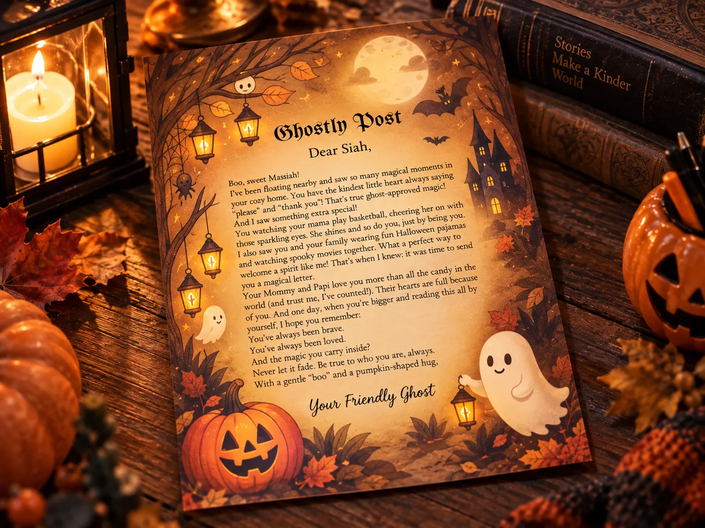 Personalized Friendly Ghost Letter